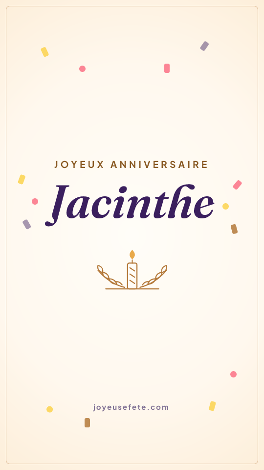 Image « Joyeux anniversaire Jacinthe » au format story