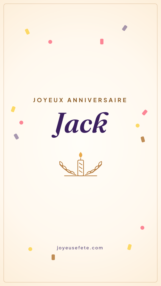 Image « Joyeux anniversaire Jack » au format story