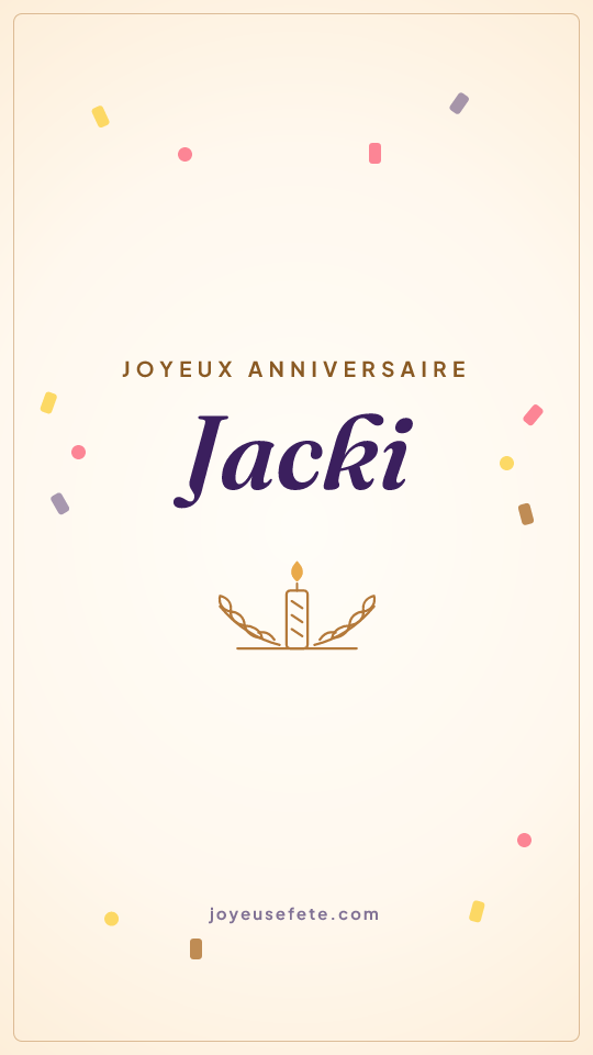 Image « Joyeux anniversaire Jacki » au format story