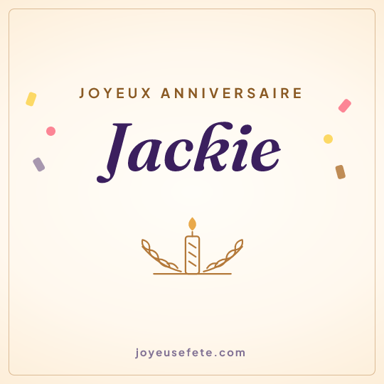Image carrée « Joyeux anniversaire Jackie » pour WhatsApp