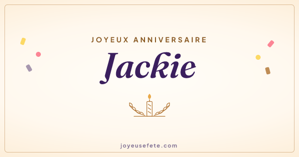 Image « Joyeux anniversaire Jackie » au format large