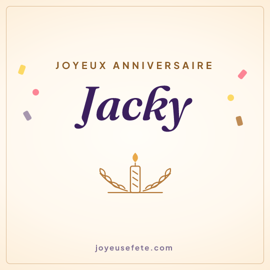 Image carrée « Joyeux anniversaire Jacky » pour WhatsApp