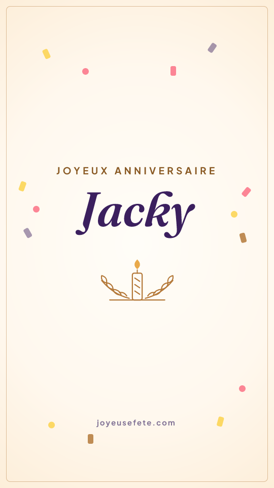 Image « Joyeux anniversaire Jacky » au format story