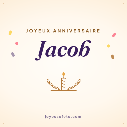 Image carrée « Joyeux anniversaire Jacob » pour WhatsApp