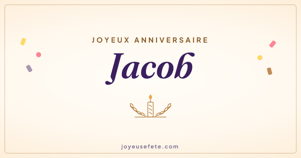 Image « Joyeux anniversaire Jacob » au format large