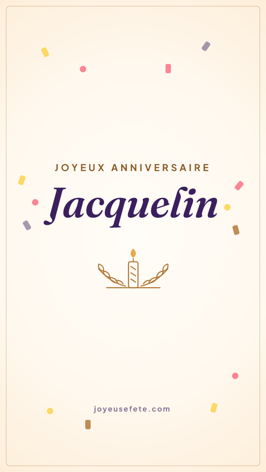 Image « Joyeux anniversaire Jacquelin » au format story