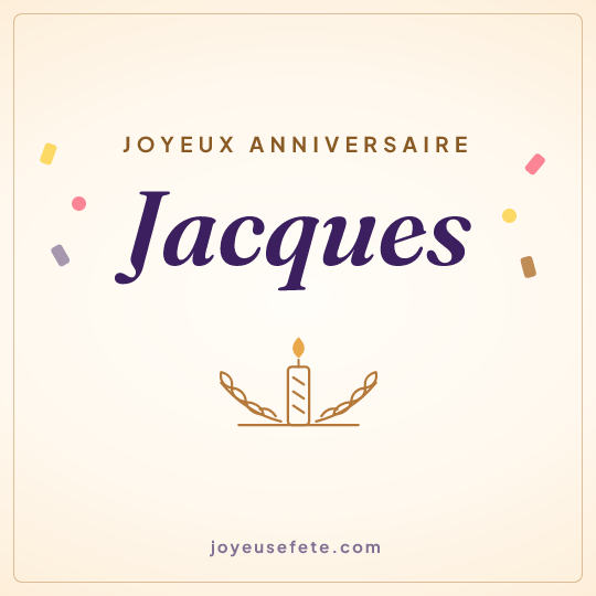 Image carrée « Joyeux anniversaire Jacques » pour WhatsApp
