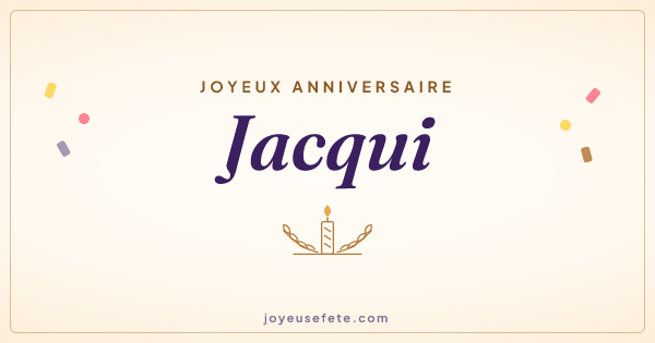 Image « Joyeux anniversaire Jacqui » au format large