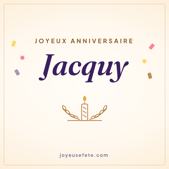 Image carrée « Joyeux anniversaire Jacquy » pour WhatsApp