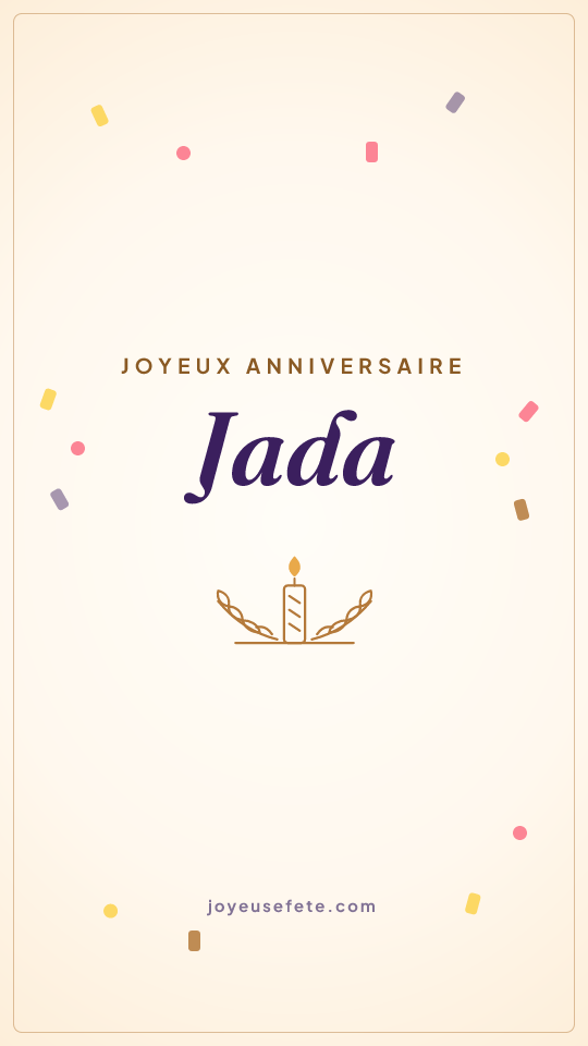 Image « Joyeux anniversaire Jada » au format story