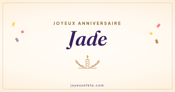 Image « Joyeux anniversaire Jade » au format large