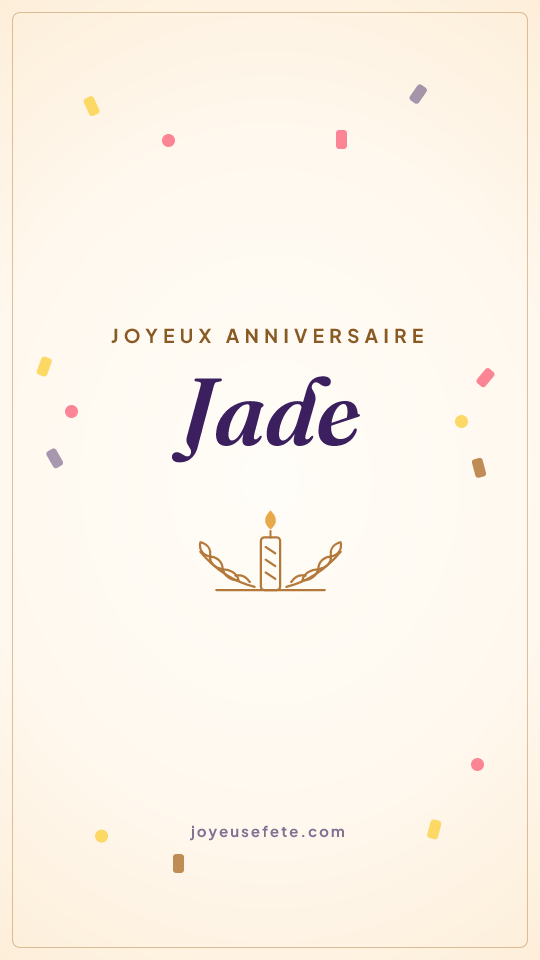 Image « Joyeux anniversaire Jade » au format story