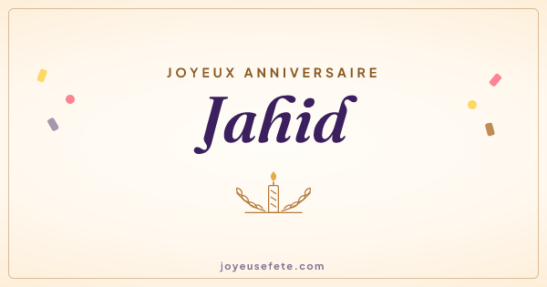 Image « Joyeux anniversaire Jahid » au format large