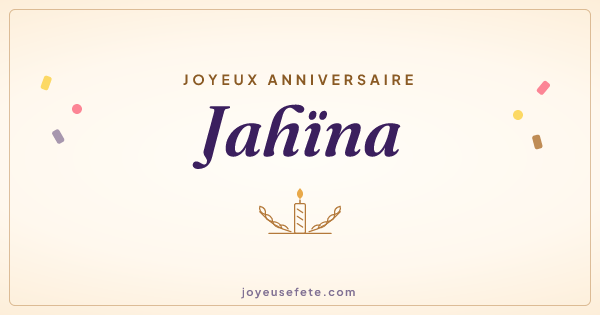 Image « Joyeux anniversaire Jahïna » au format large