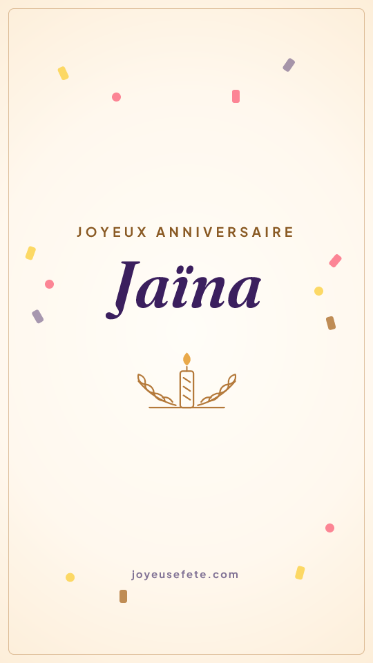 Image « Joyeux anniversaire Jaïna » au format story