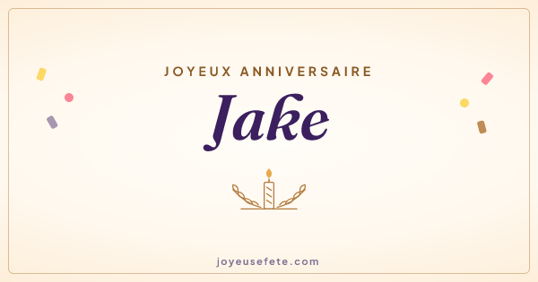 Image « Joyeux anniversaire Jake » au format large