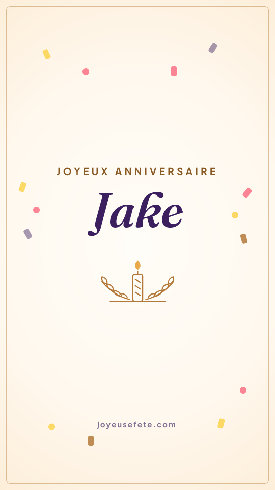 Image « Joyeux anniversaire Jake » au format story