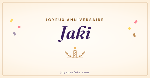 Image « Joyeux anniversaire Jaki » au format large