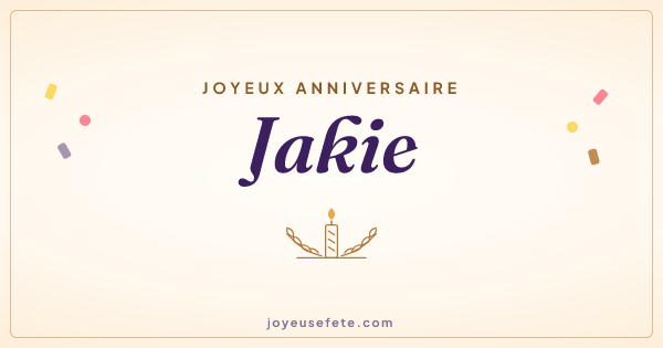 Image « Joyeux anniversaire Jakie » au format large