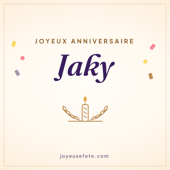 Image carrée « Joyeux anniversaire Jaky » pour WhatsApp