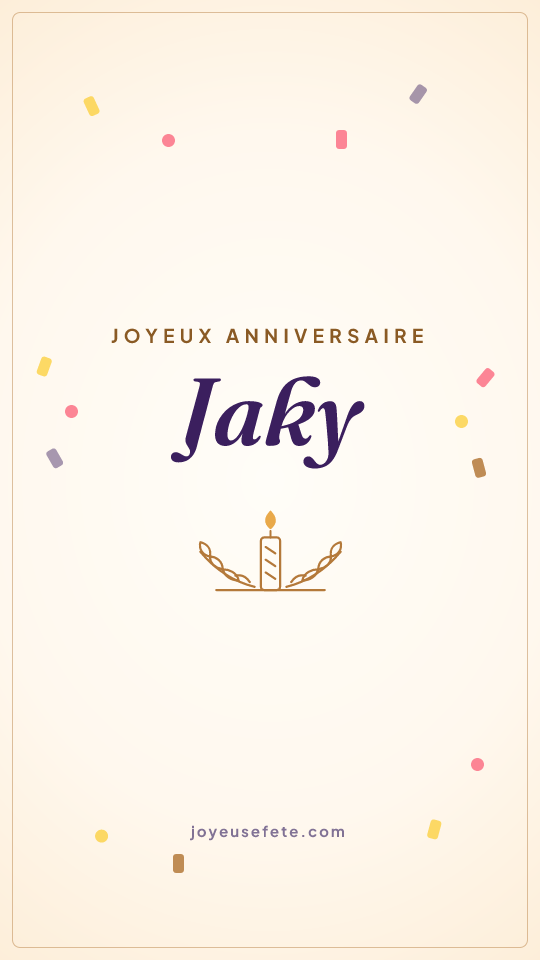 Image « Joyeux anniversaire Jaky » au format story