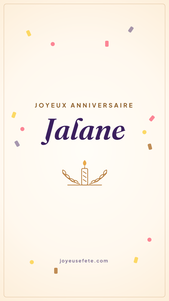 Image « Joyeux anniversaire Jalane » au format story