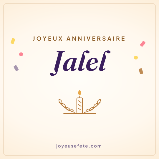 Image carrée « Joyeux anniversaire Jalel » pour WhatsApp