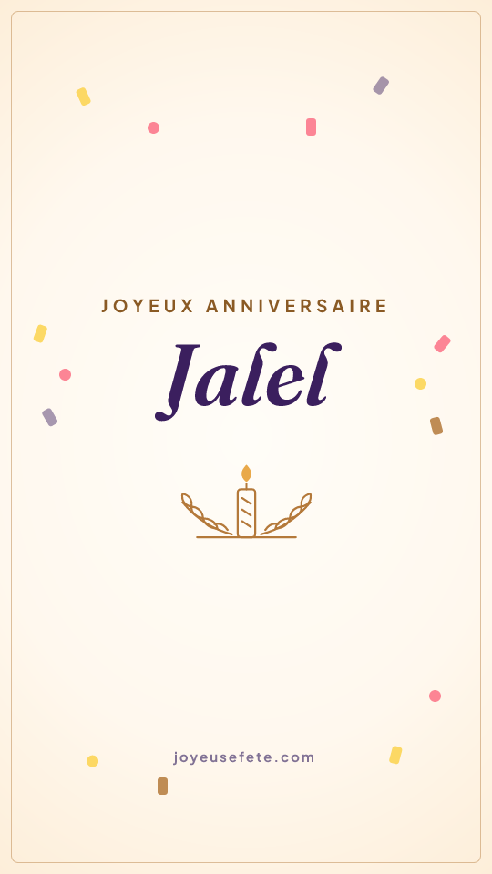 Image « Joyeux anniversaire Jalel » au format story