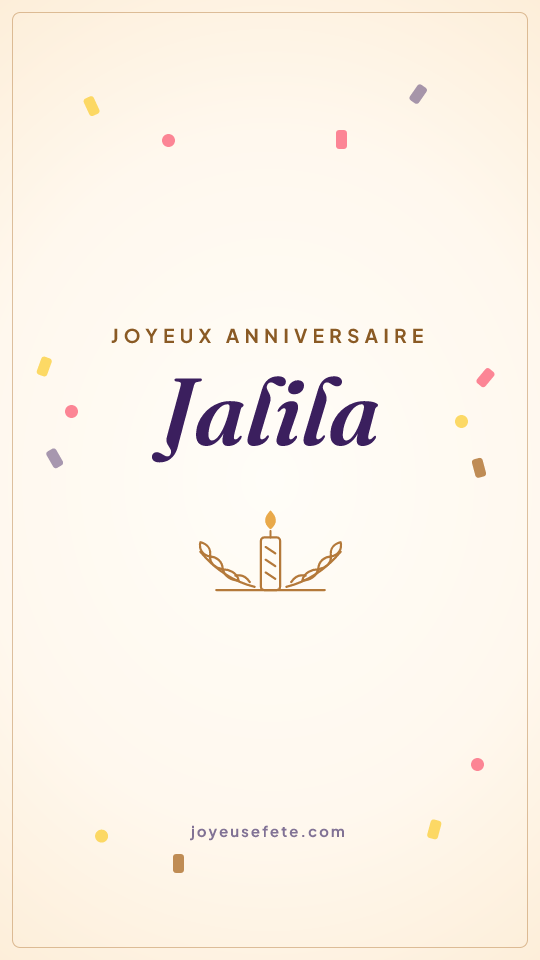 Image « Joyeux anniversaire Jalila » au format story