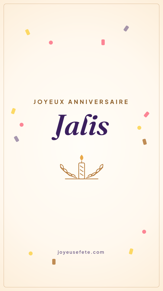 Image « Joyeux anniversaire Jalis » au format story