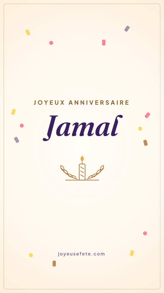 Image « Joyeux anniversaire Jamal » au format story