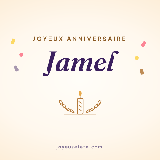 Image carrée « Joyeux anniversaire Jamel » pour WhatsApp
