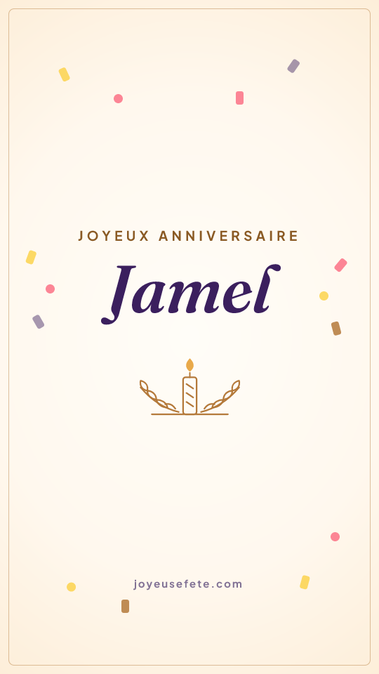 Image « Joyeux anniversaire Jamel » au format story