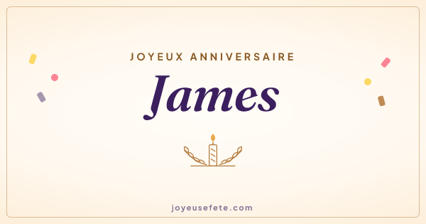 Image « Joyeux anniversaire James » au format large