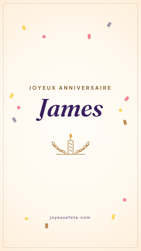 Image « Joyeux anniversaire James » au format story