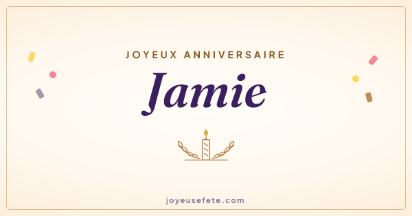 Image « Joyeux anniversaire Jamie » au format large