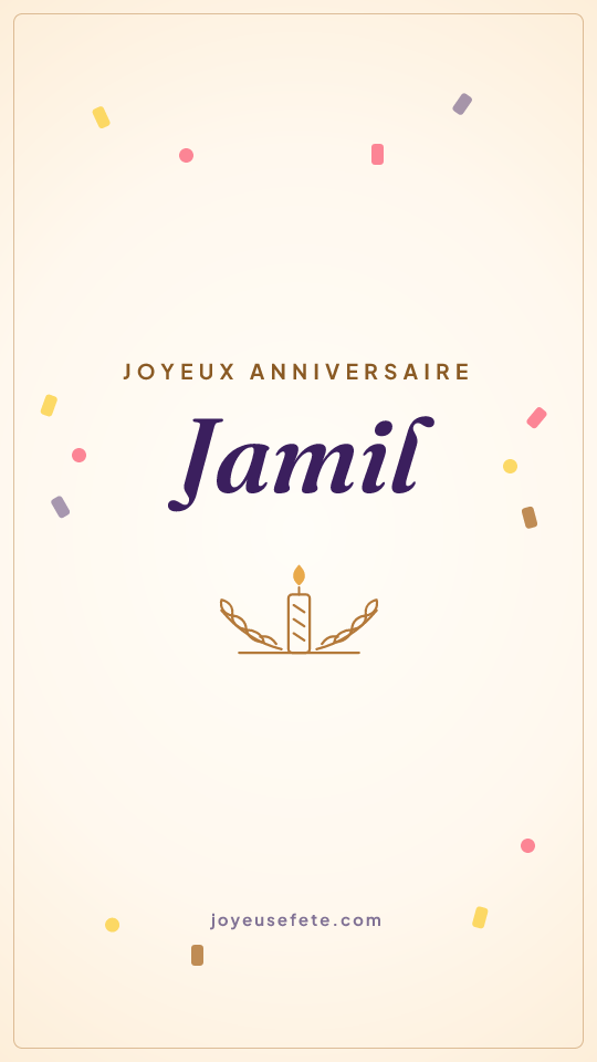 Image « Joyeux anniversaire Jamil » au format story