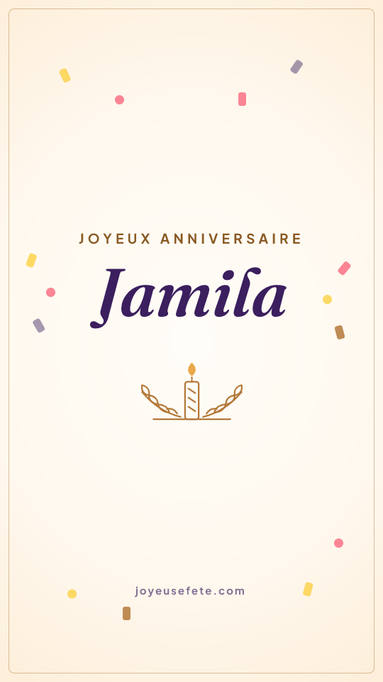 Image « Joyeux anniversaire Jamila » au format story