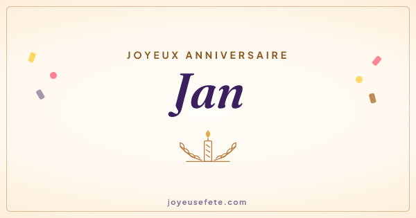 Image « Joyeux anniversaire Jan » au format large
