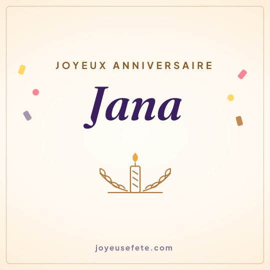 Image carrée « Joyeux anniversaire Jana » pour WhatsApp