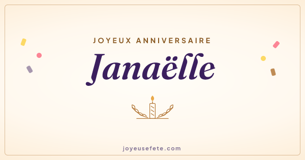 Image « Joyeux anniversaire Janaëlle » au format large