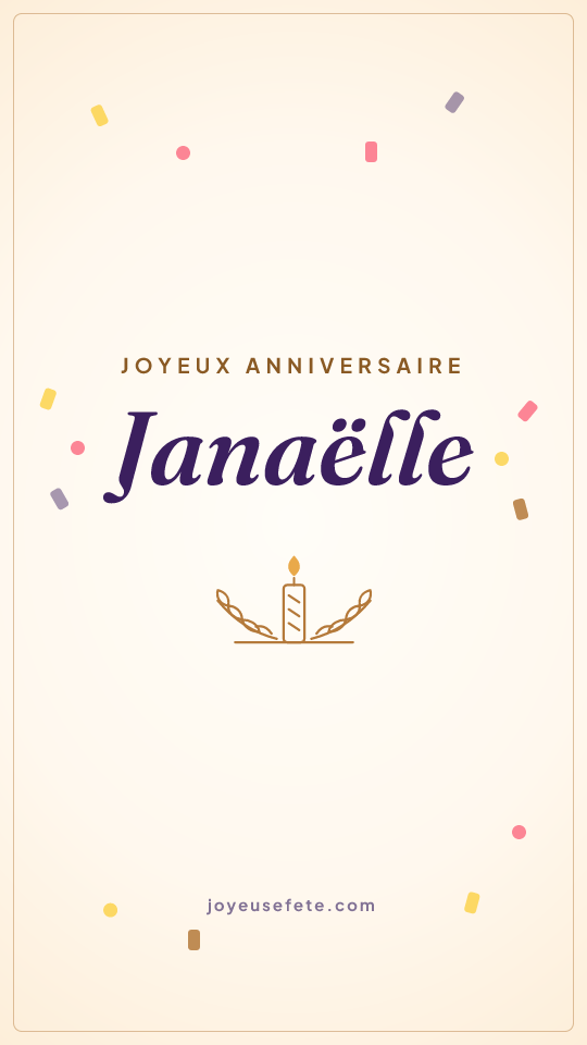 Image « Joyeux anniversaire Janaëlle » au format story
