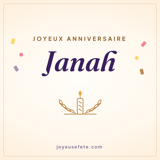 Image carrée « Joyeux anniversaire Janah » pour WhatsApp