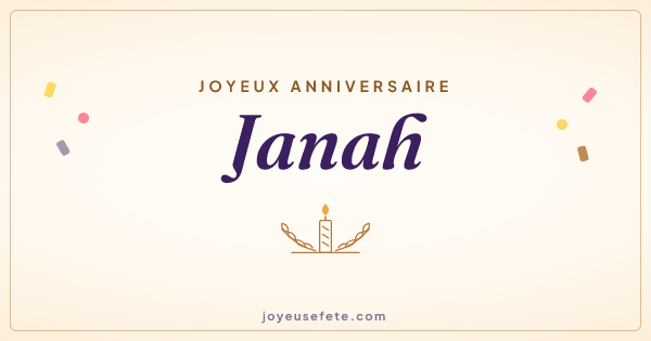 Image « Joyeux anniversaire Janah » au format large