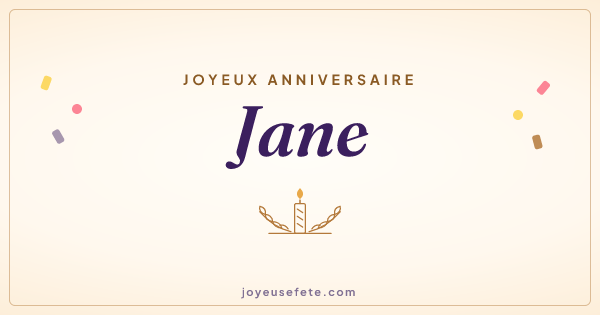 Image « Joyeux anniversaire Jane » au format large