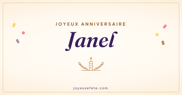 Image « Joyeux anniversaire Janel » au format large