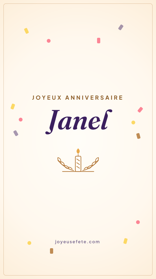 Image « Joyeux anniversaire Janel » au format story