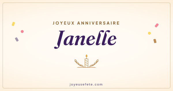 Image « Joyeux anniversaire Janelle » au format large