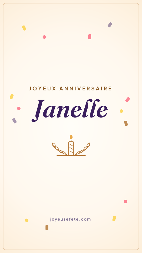 Image « Joyeux anniversaire Janelle » au format story