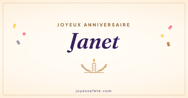 Image « Joyeux anniversaire Janet » au format large